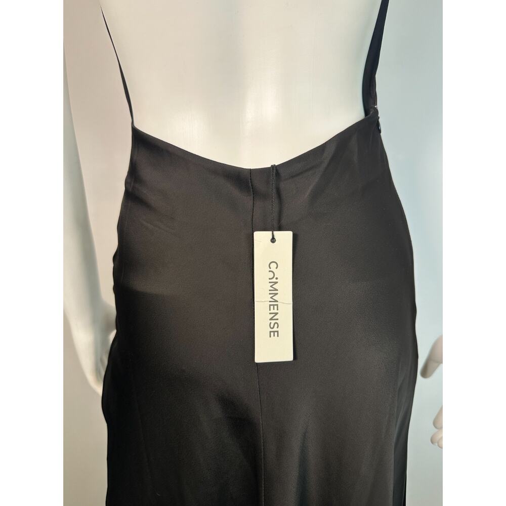 NWT Commense Black Satin Backless Maxi Dress Size XS Minimalist Slip EveningGown - Picture 8 of 8